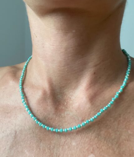 Collar cuentas de colores - plateado