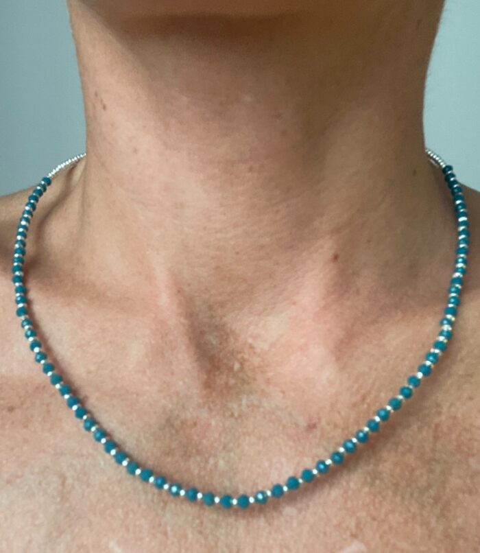 Collar cuentas de colores - plateado