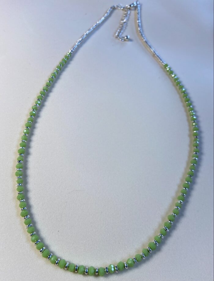Collar cuentas de colores - plateado