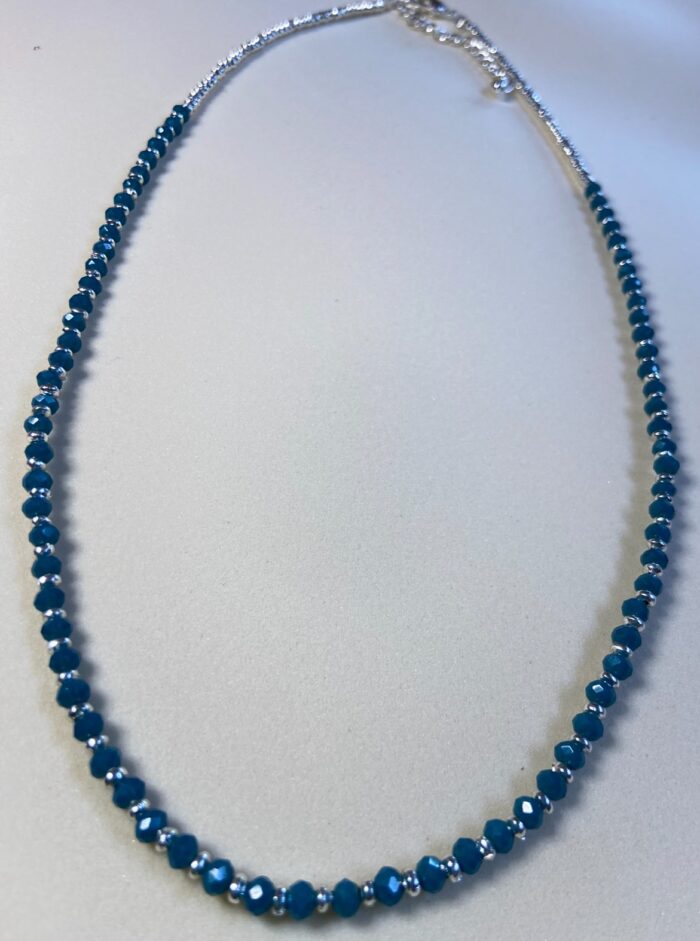 Collar cuentas de colores - plateado