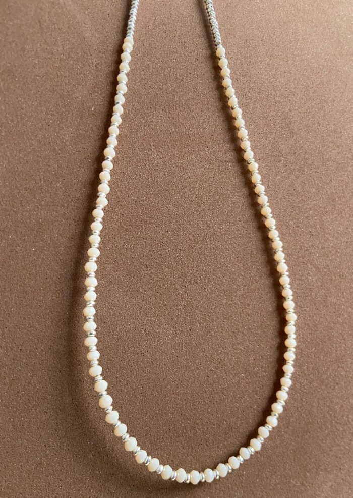 Collar cuentas de colores - plateado