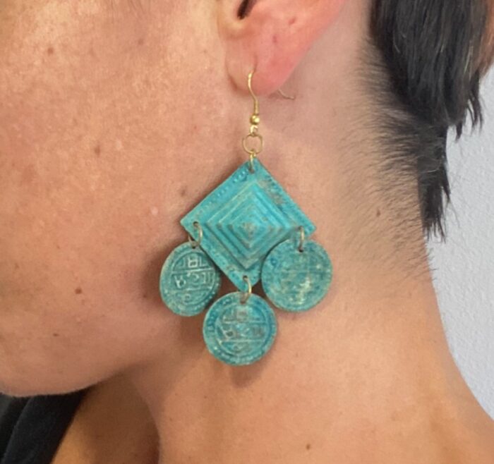 Pendientes Bohemios Rombo - opaco y antiguo