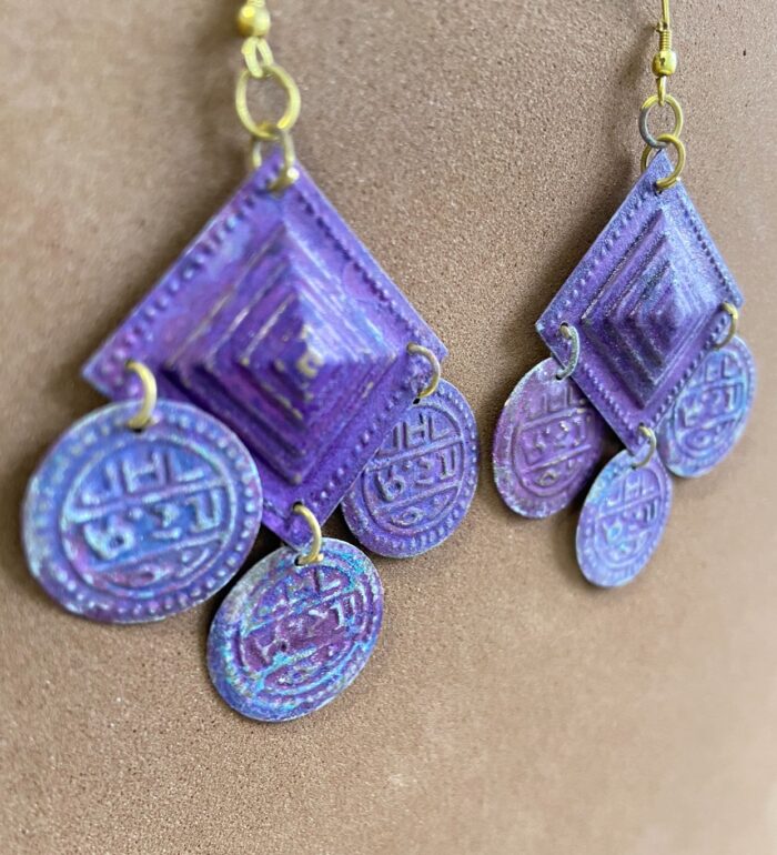 Pendientes Bohemios Rombo - opaco y antiguo