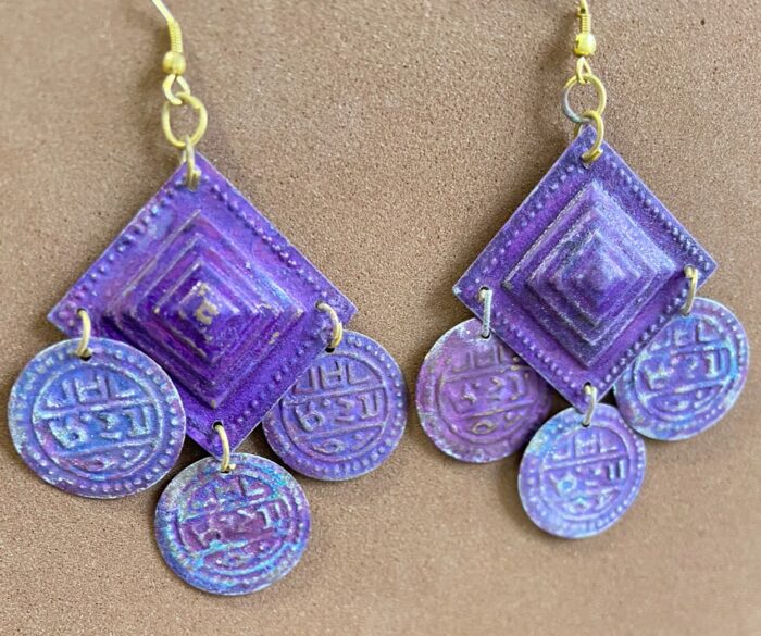 Pendientes Bohemios Rombo - opaco y antiguo
