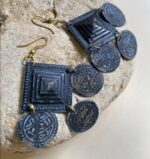 Pendientes Bohemios Rombo - opaco y antiguo