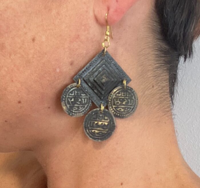 Pendientes Bohemios Rombo - opaco y antiguo