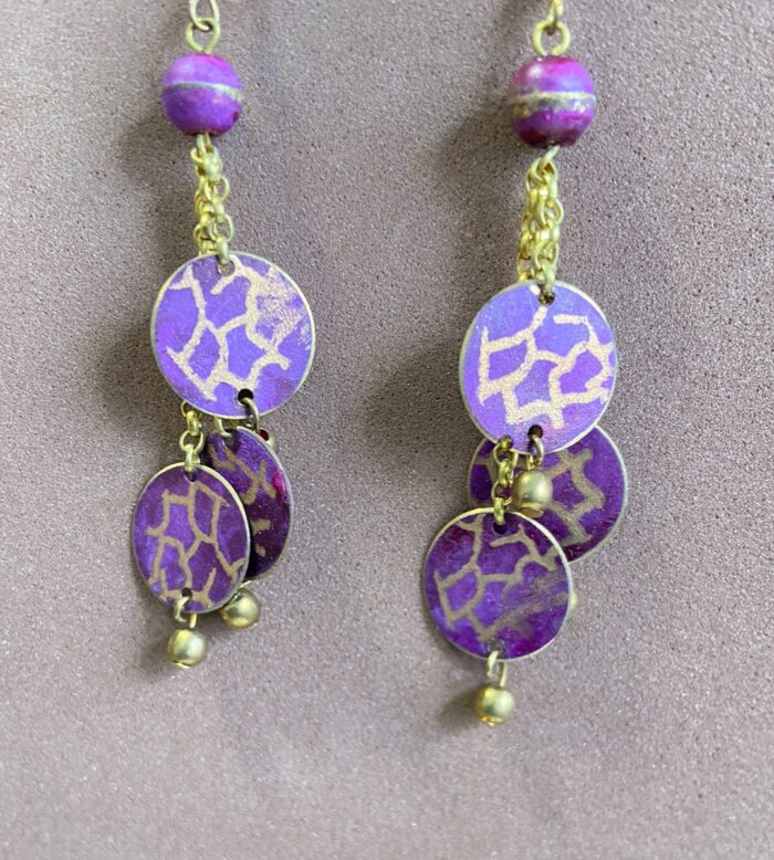 Pendientes 3 dijes circulares - ORIENTE