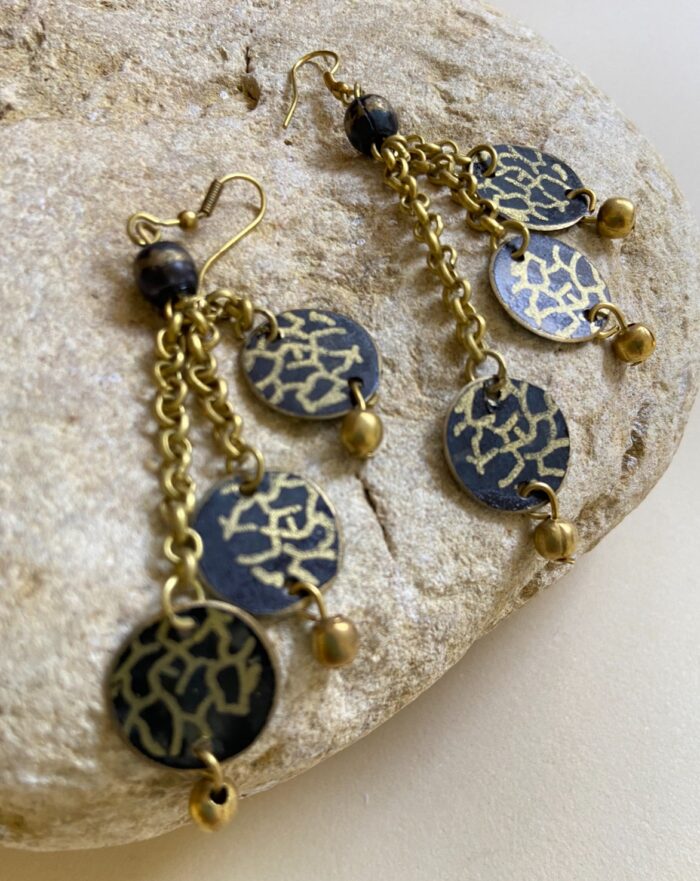 Pendientes 3 dijes circulares - ORIENTE