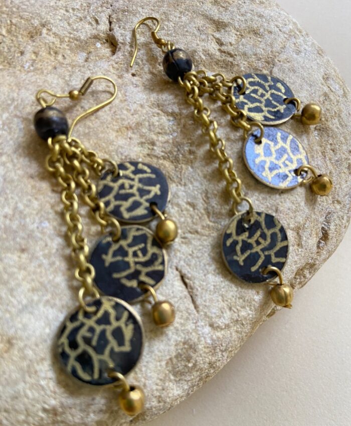 Pendientes 3 dijes circulares - ORIENTE