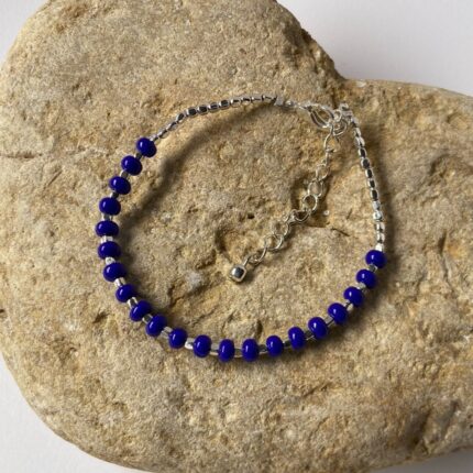 Pulsera perlas de colores y baño de plata