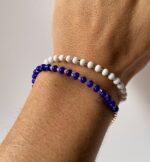 Pulsera perlas de colores y baño de plata