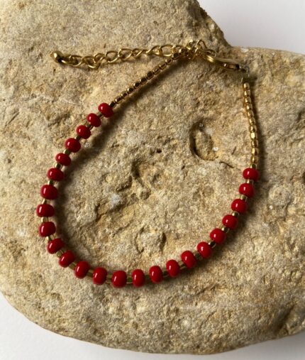 Pulsera Perlas de Colores y base oro