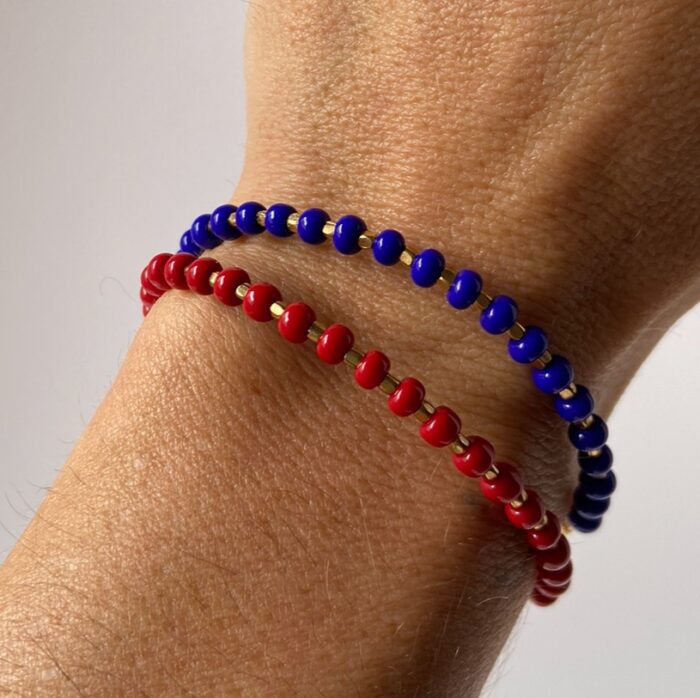 Pulsera Perlas de Colores y base oro