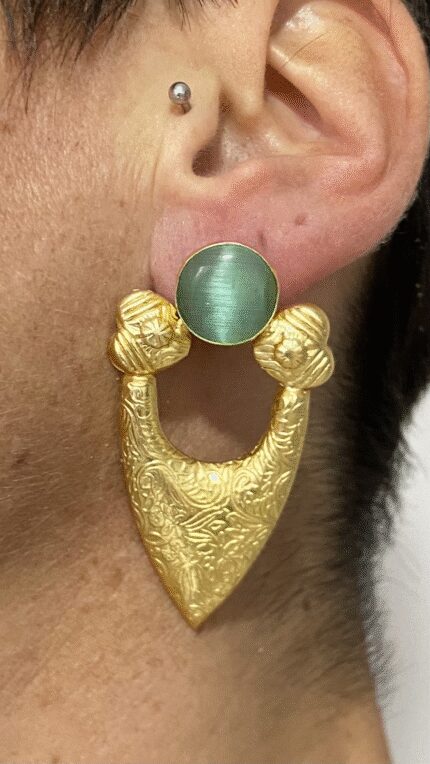 Pendientes Escudo de Perla Verde