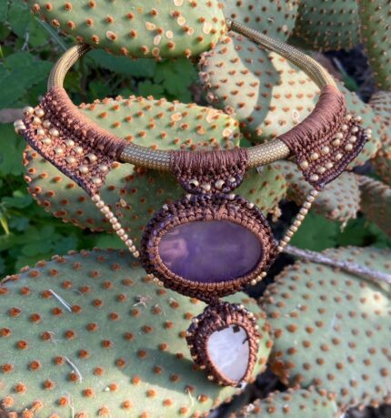 "Tramas de Oriente"- Collar choker de macramè