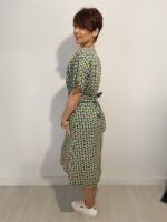 Vestido largo con lazo que se ata detrás de la espalda, escote en pico, elegante, bohochic
