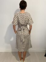 Vestido largo con lazo que se ata detrás de la espalda, escote en pico, elegante, bohochic