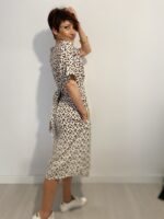 Vestido largo con lazo que se ata detrás de la espalda, escote en pico, elegante, bohochic