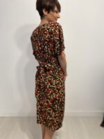 Vestido largo con lazo que se ata detrás de la espalda, escote en pico, elegante, bohochic
