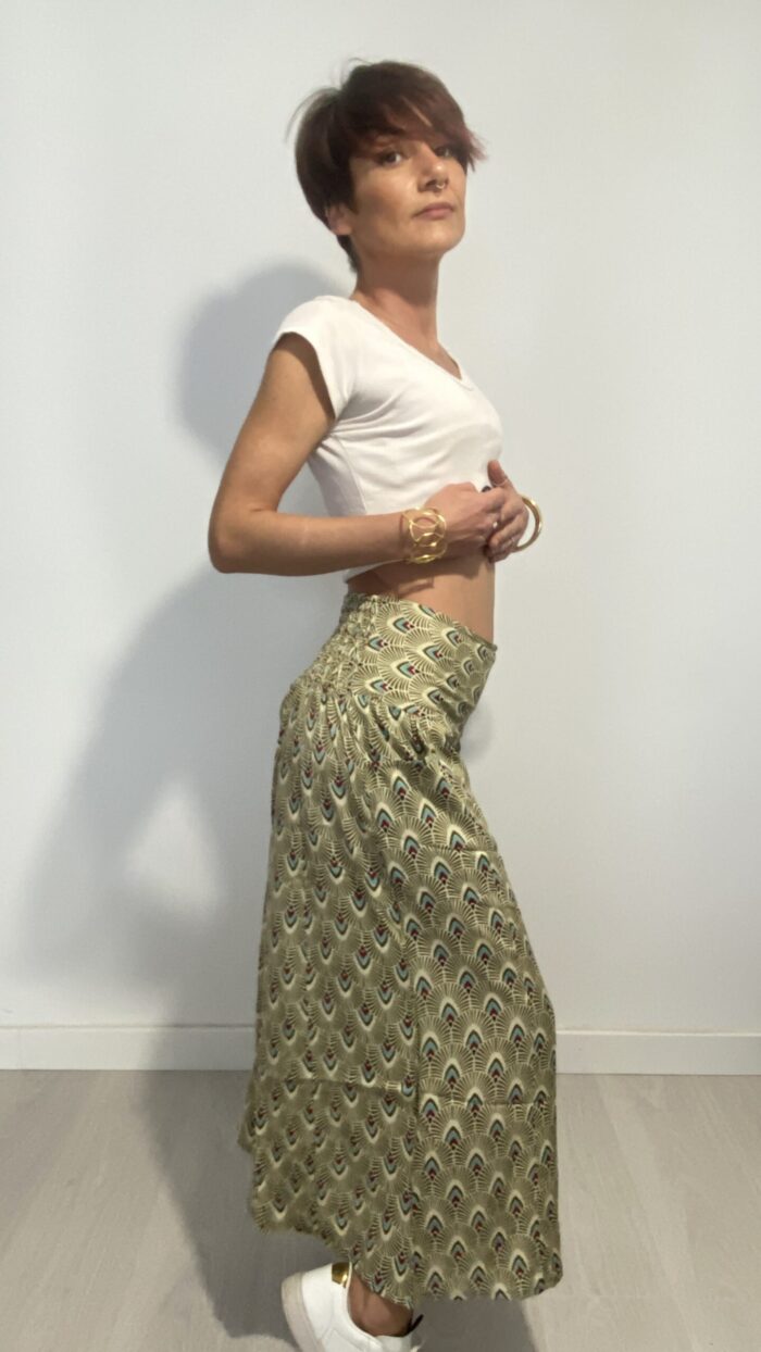 Pantalón capri ancho (largo tres cuartos) - Naisha Handmade Designs