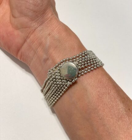 Pulsera en baño de plata con doble cierre ajustable