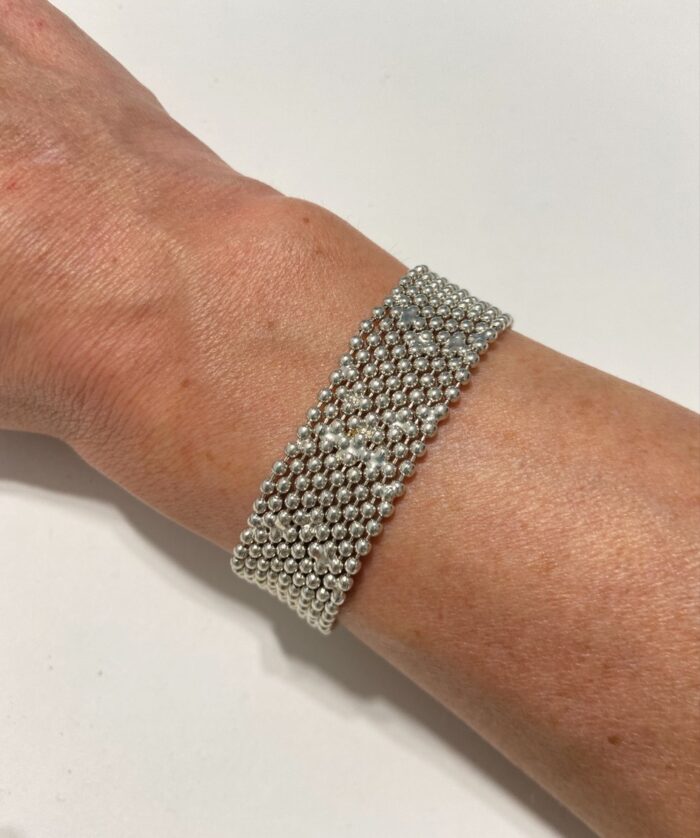 Pulsera en baño de plata con doble cierre ajustable