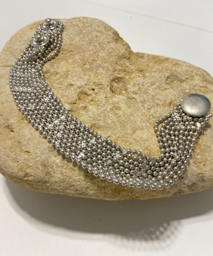 Pulsera en baño de plata con doble cierre ajustable