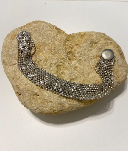 Pulsera en baño de plata con doble cierre ajustable