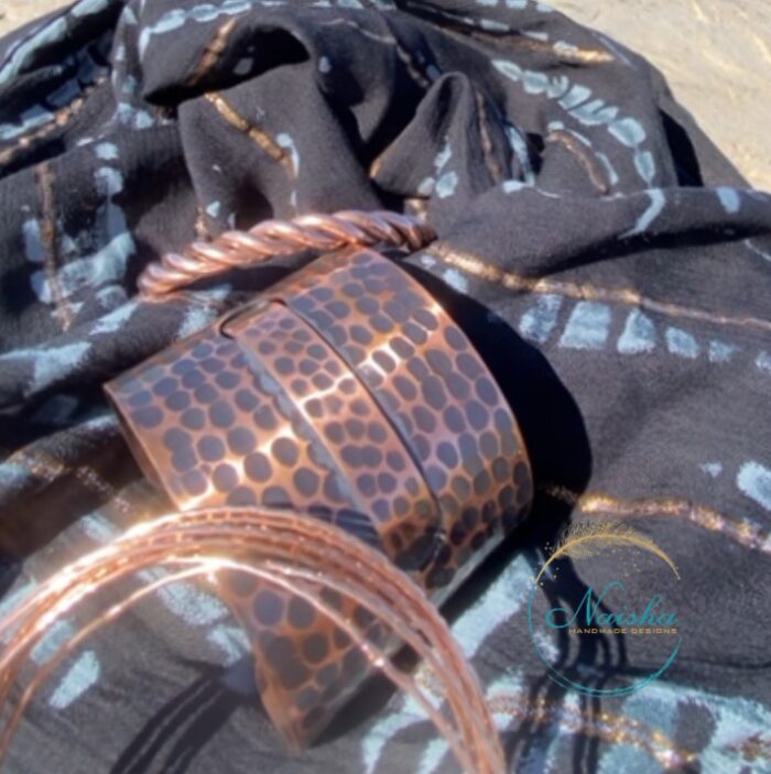 Brazalete Rígido de Cobre hancho – Ajustable