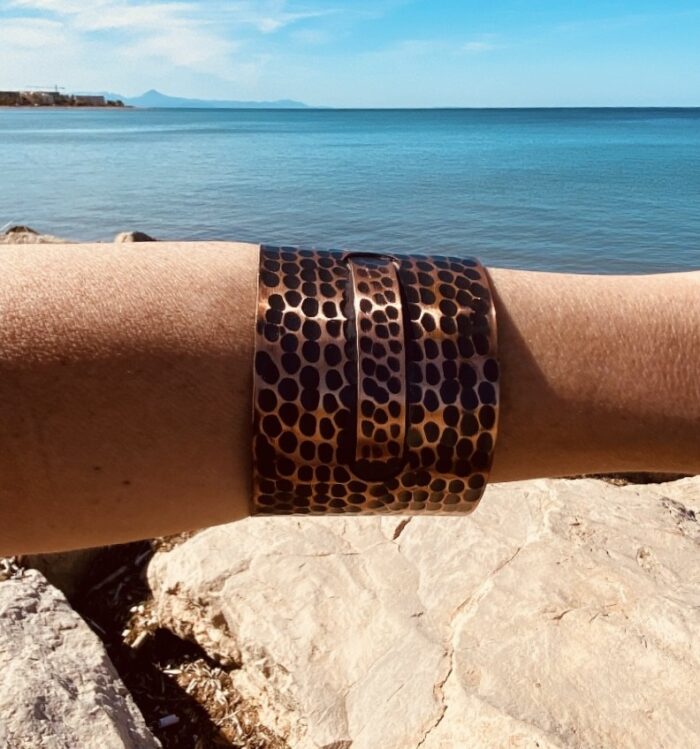 Brazalete Rígido de Cobre hancho – Ajustable