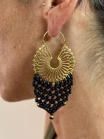 Pendientes de Macramé con Base Dorada o Plateada