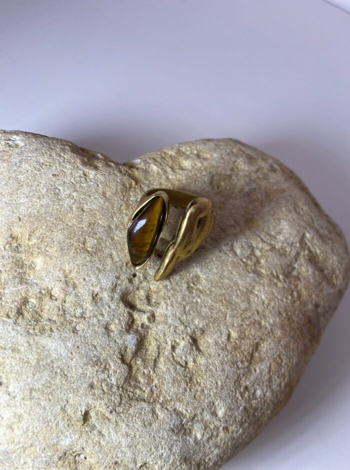 Anillo Ajustable con Piedra Ojo de Tigre