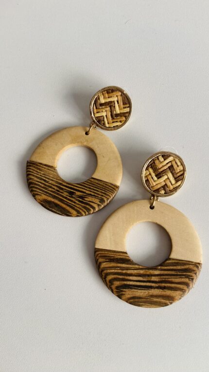 Pendientes artesanales de madera | Ligeros estilo boho para verano