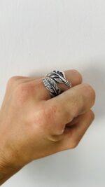Anillo Pluma de Plata – Ajustable y artesanal de la India