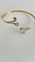 Choker artesanal dorado con piedras – Collar moderno y boho