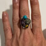 Anillo ajustable con piedras – Plata artesanal de India