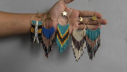 Pendientes de cuentas hecho a mano