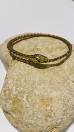 Brazalete serpiente para bíceps en latón dorado o plateado. Artesanal y boho chic.