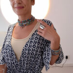 Mono boho verde de algodón – Hecho a mano en India