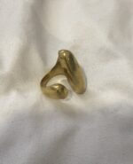 anillo de latón dorado visto desde arriba mostrando diseño doble